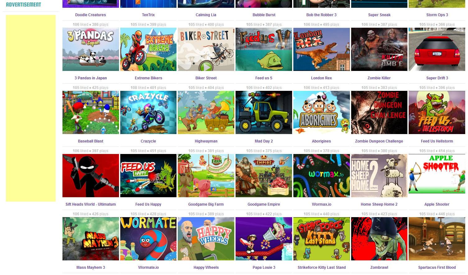 The source code of the mini game website on the browser is the same as the friv10.org SEO standard w