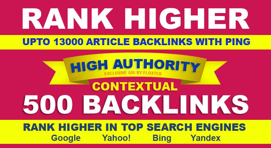 Get 500 Live High Authority Contextual Backlinks With Ping