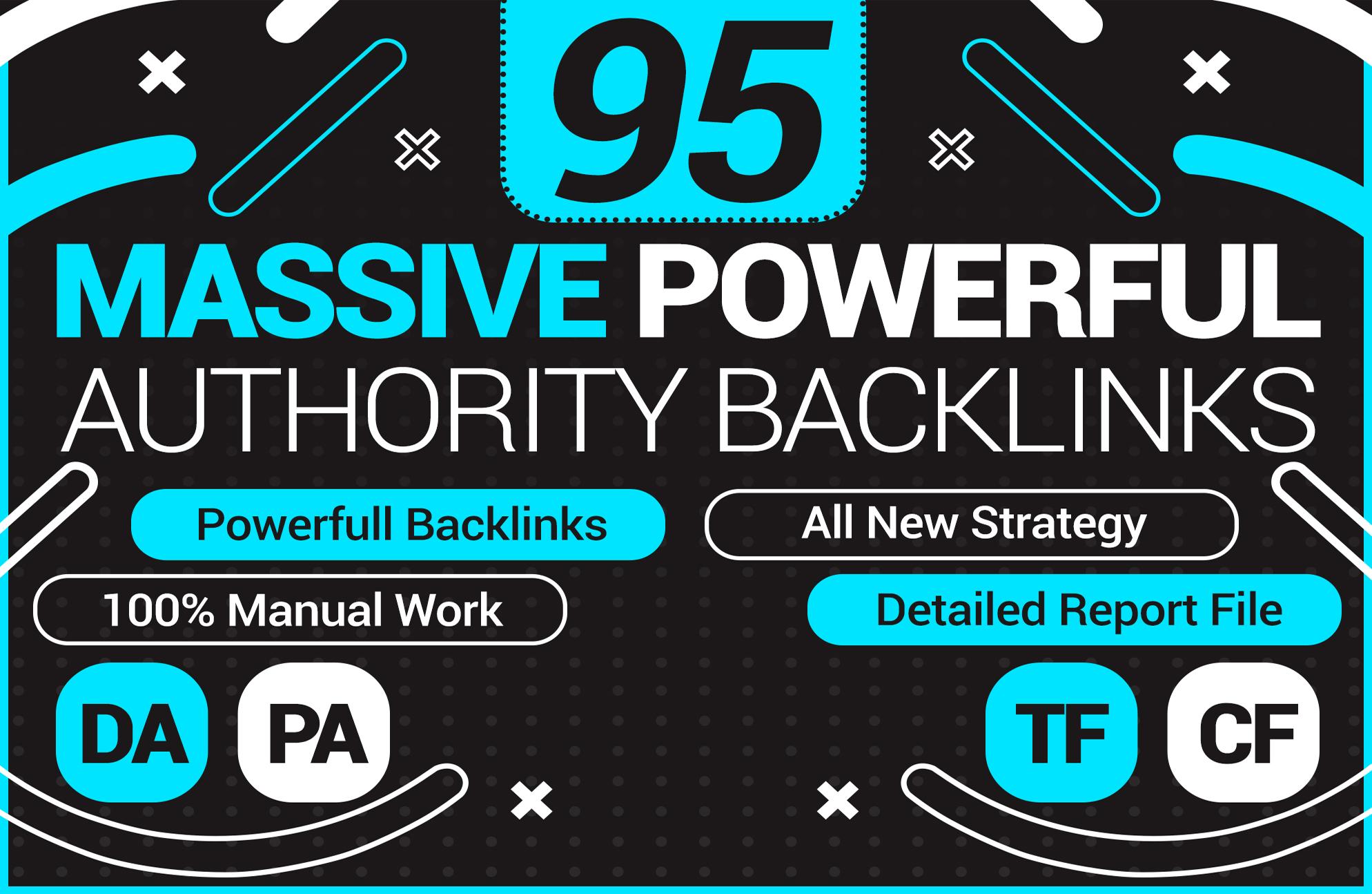 I will create 95 unique domain seo backlinks on da100 websites