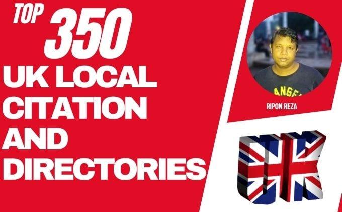 I will Create 350 UK local citations or Local Business Listing and Directory submission, local SEO 
