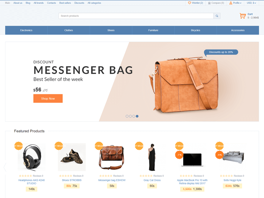 I will create a professional and clean eCommerce website 