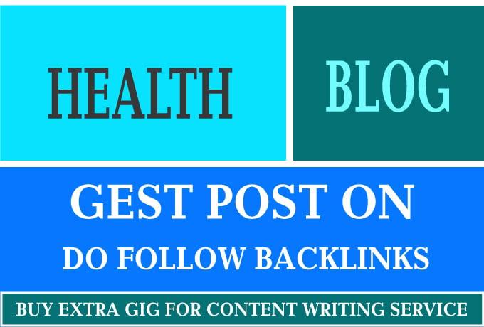 I will guest post on high quality health blog