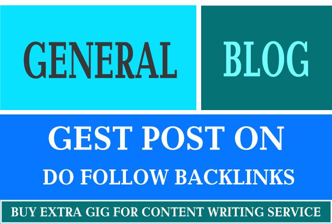 I Will Guest Post On General Blog DA 50+ And Traffic 12K+
