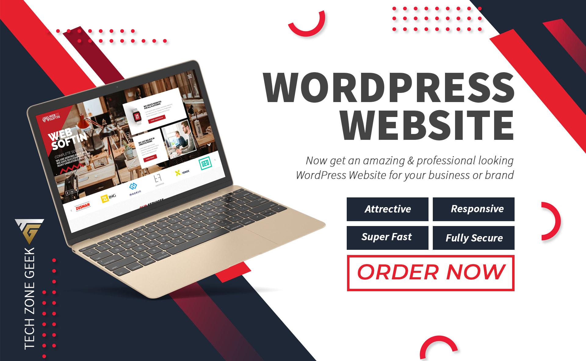 wordpress website design woocommerce , magazine , landing page and etc