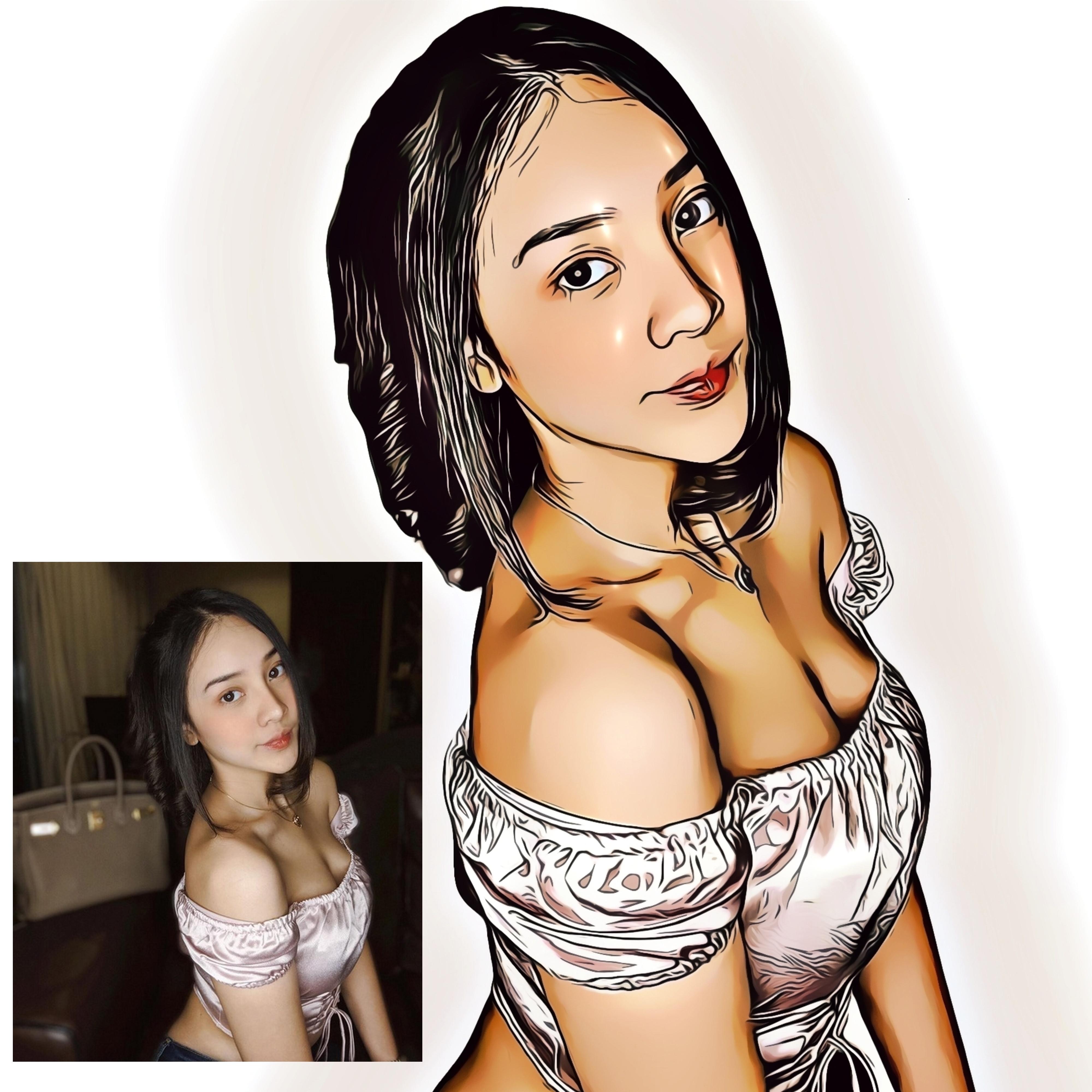 draw 3 portrait vector illustration cartoon art