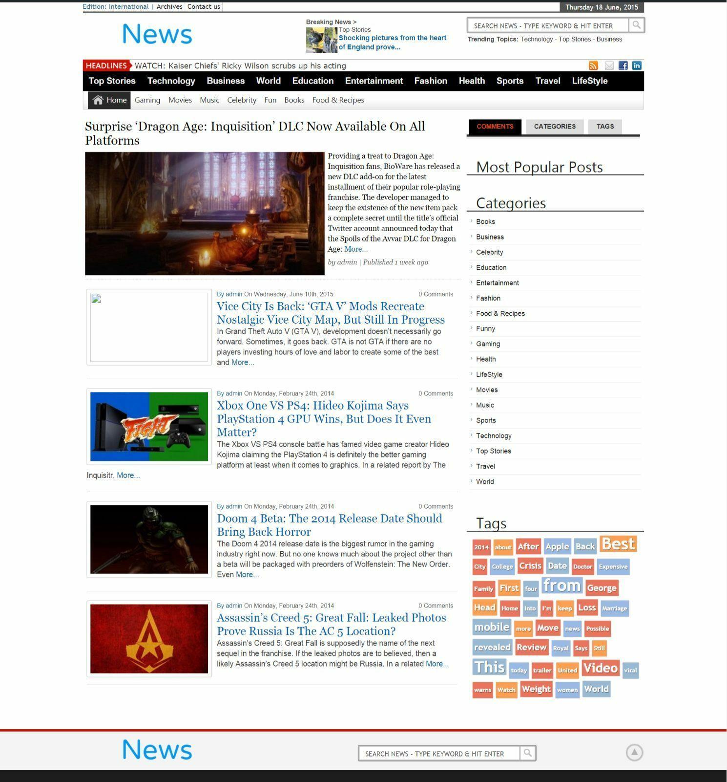  Self Updating News Website - No work needed SEO ready