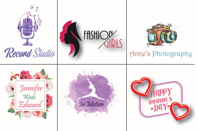 Design professional watercolor and feminine logo