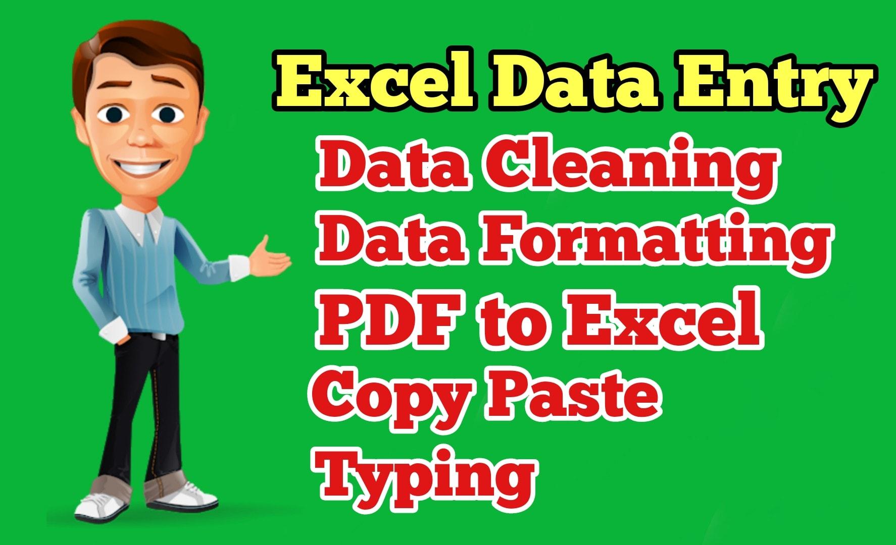 I will be your excel hero and do excel data entry, data merge, cleanup and formatting
