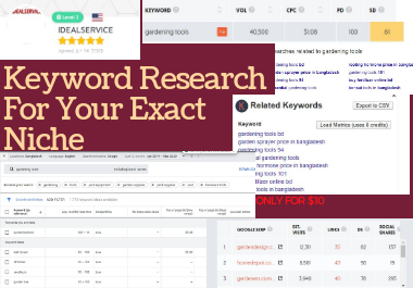 I will give 100 basic Keyword and 5 pro research keyword in your targeted niche for google ranked