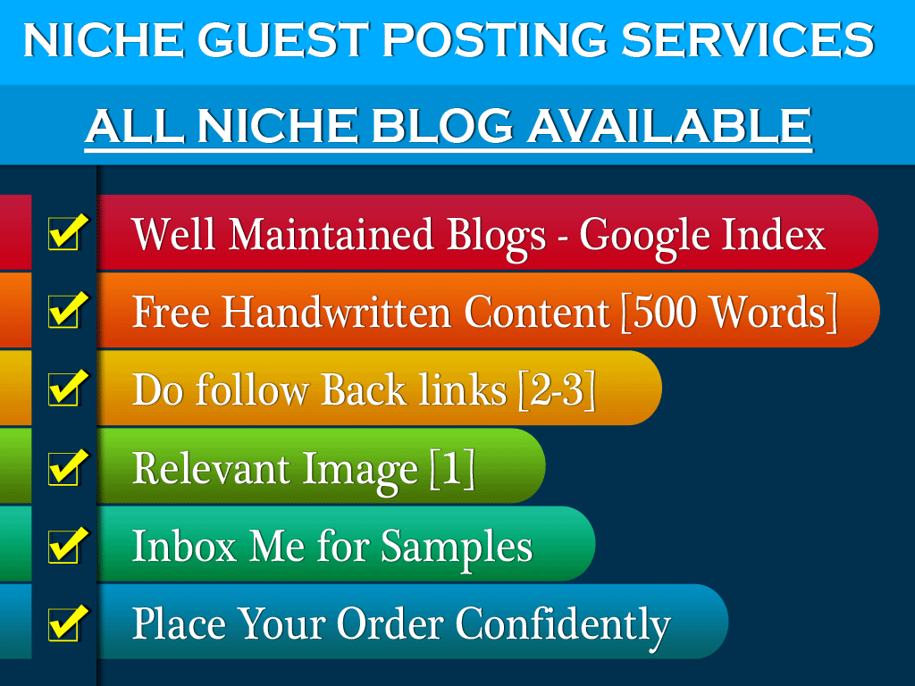  Write and Publish Guest Posts On Niche Websites DA20 To DA40
