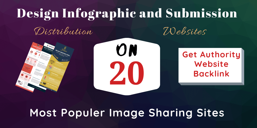 Design infographic and manually submit on High DA/PA image submission sites
