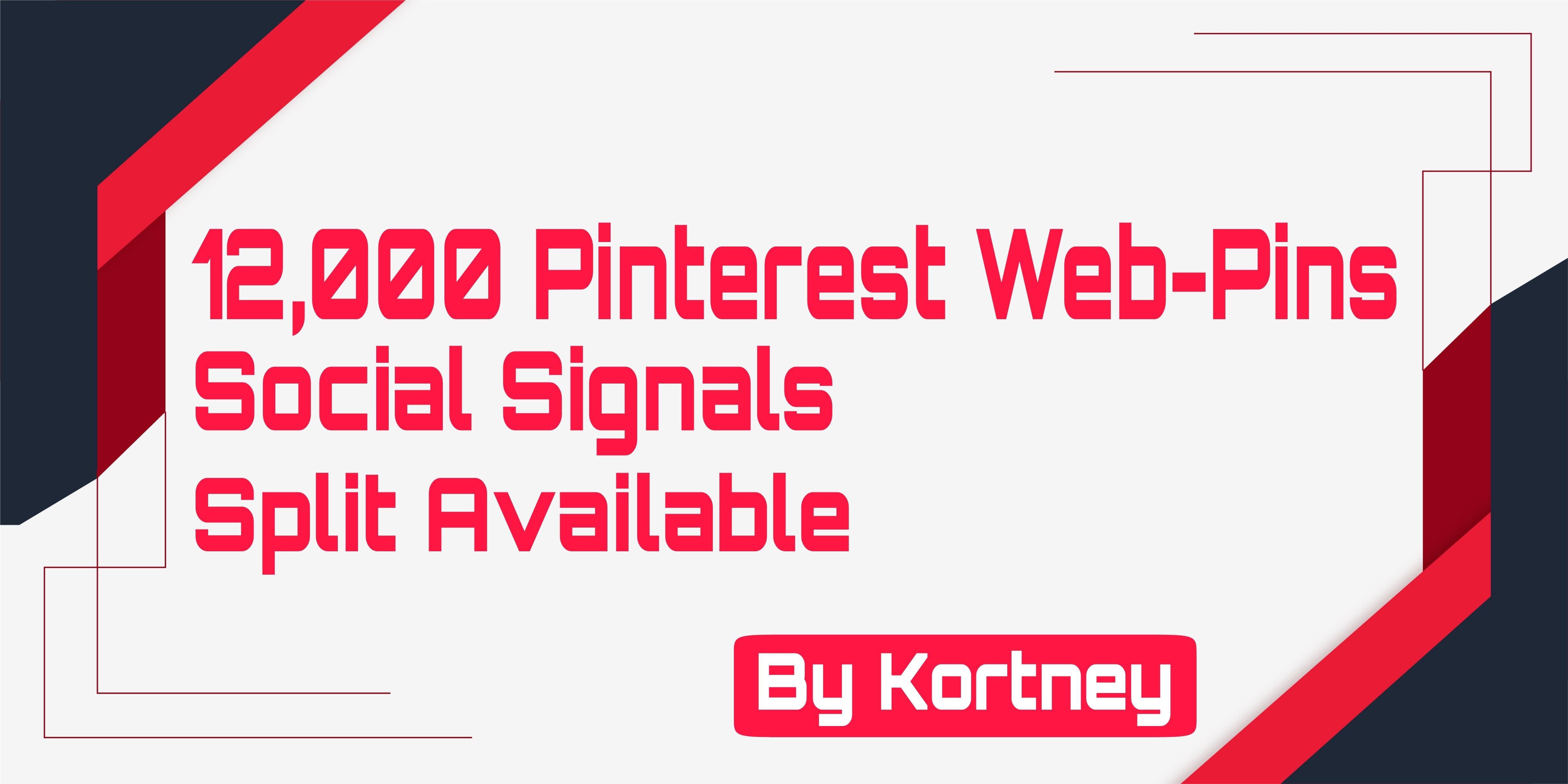 12,000+ Pinterest Web Pins Social Signals,Helps you bump your web on Any Search Engine