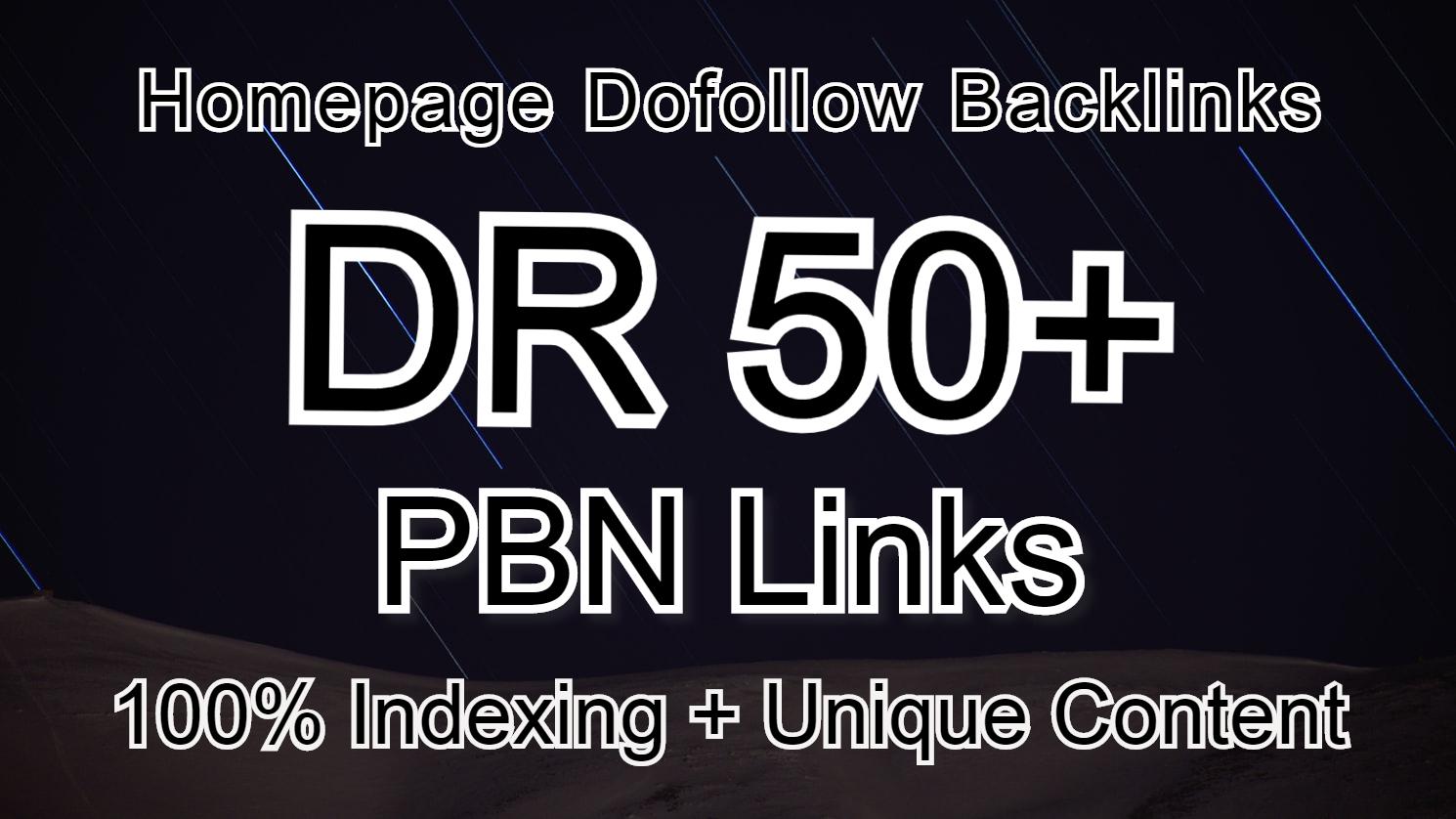 Get 50 DR 50+ High Quality Pbn backlinks