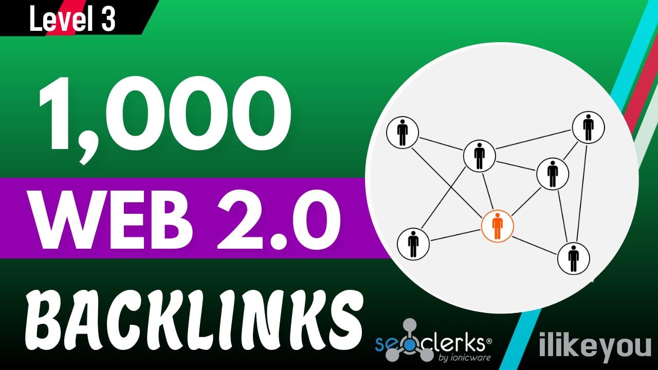 High Quality Premium 1000 Web 2.0 Backlinks Help To Rank Website Google First Page