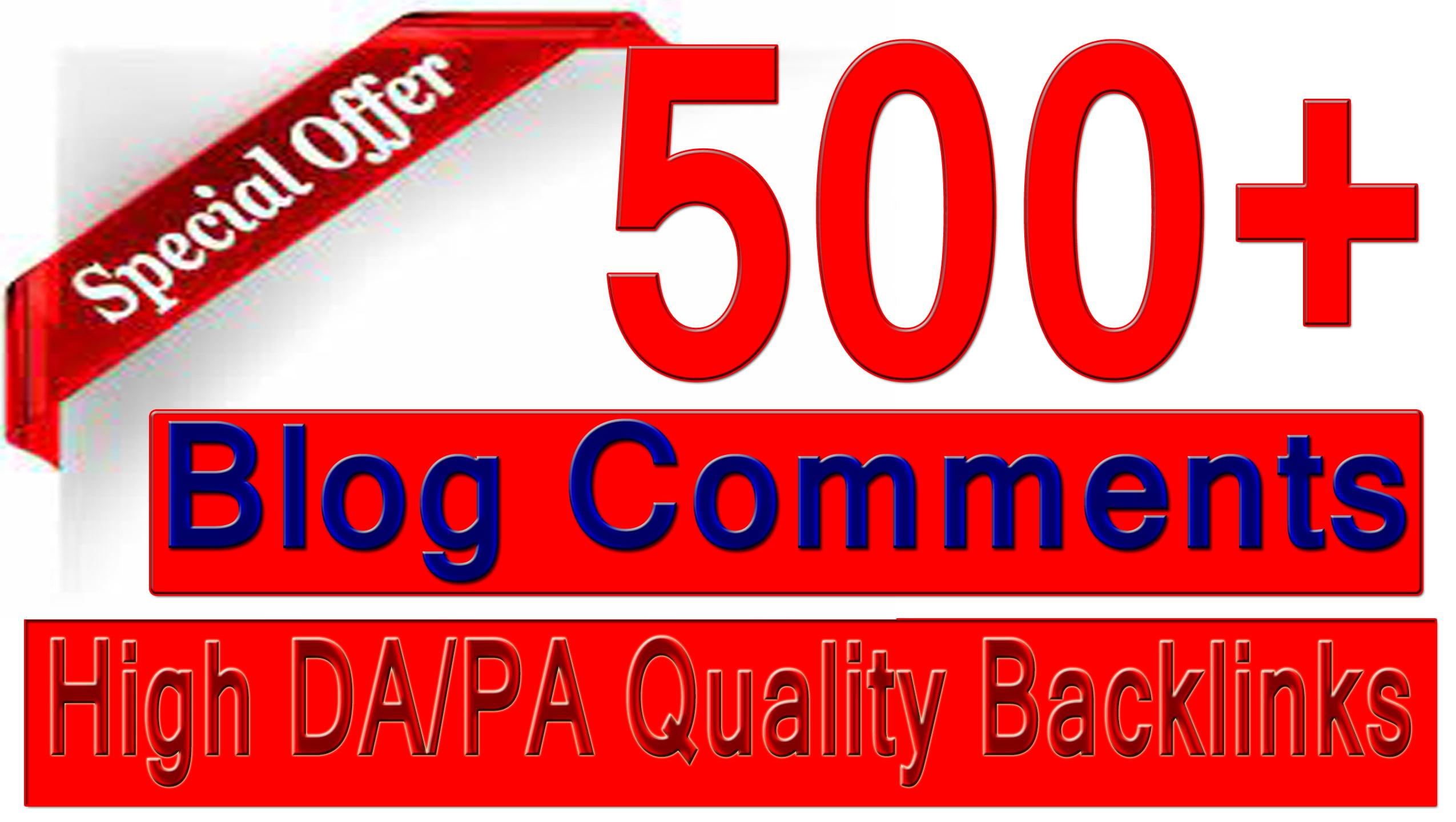 Rank your site with 500+ Blog comments Backlinks