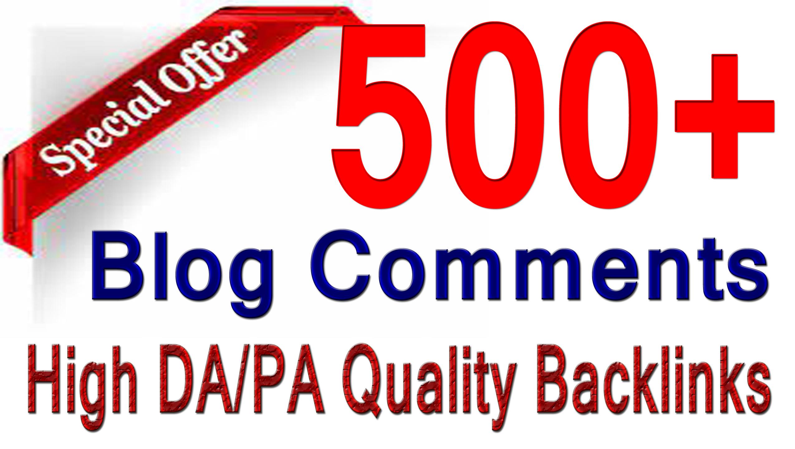 Rank your site with 500+ Blog comments Backlinks