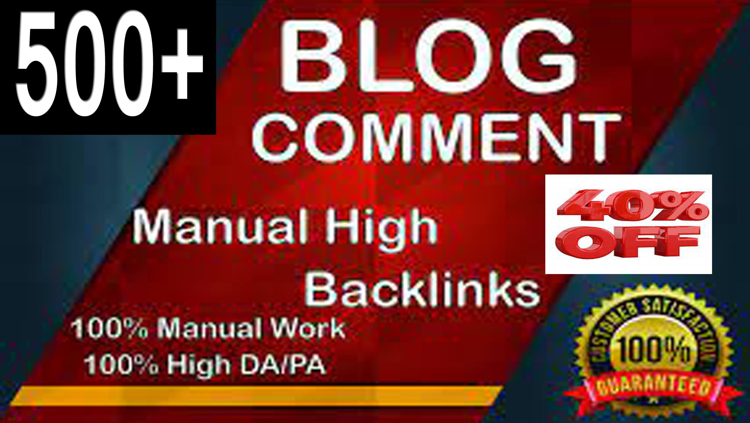 Rank your site with 500+ Blog comments Backlinks