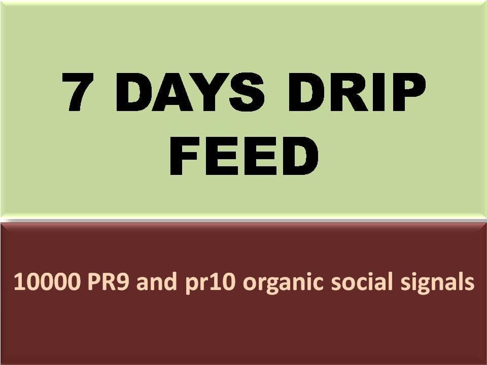 we will submit 7 days drip feed with 10000 hq quality social signals for daily update 
