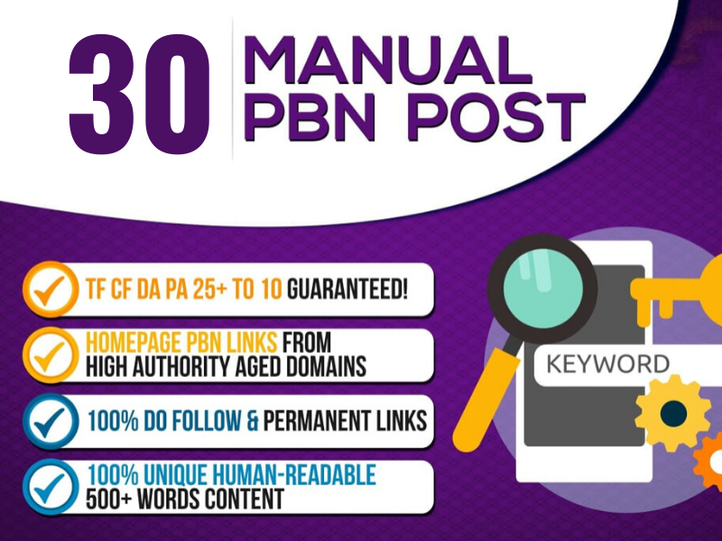  Create 30 TF 30 + CF 20+ PBN Post Backlinks