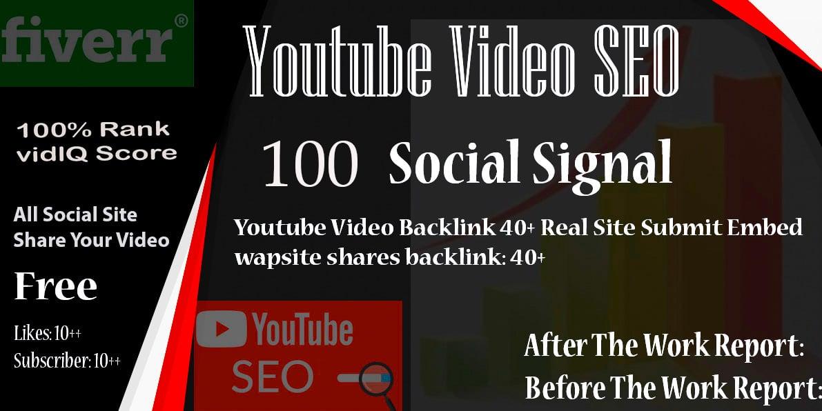 CPA Marketing Youtube Video Seo Best Package 100 Social Signals+ Backlink