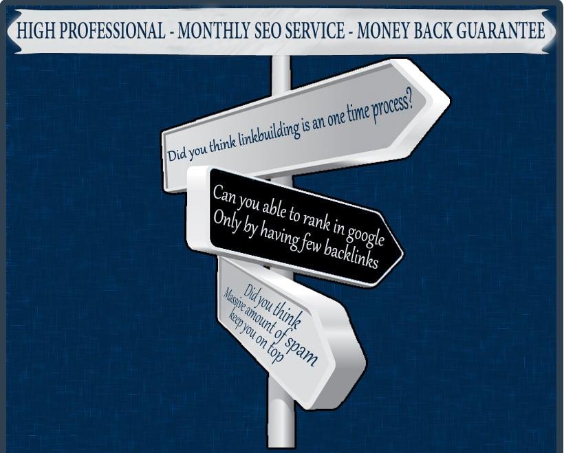 HIGH PROFESSIONAL - MONTHLY SEO SERVICE - MONEY BACK GUARANTEE !!