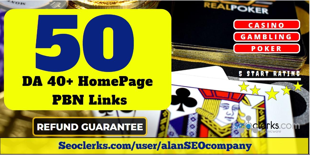 Create 100 High Quality HomePage DA 50+ PBN Backlinks