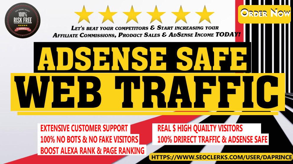 Click Me- Drive targeted Adsense Safe Real Webtraffic, daily visitors for One Month