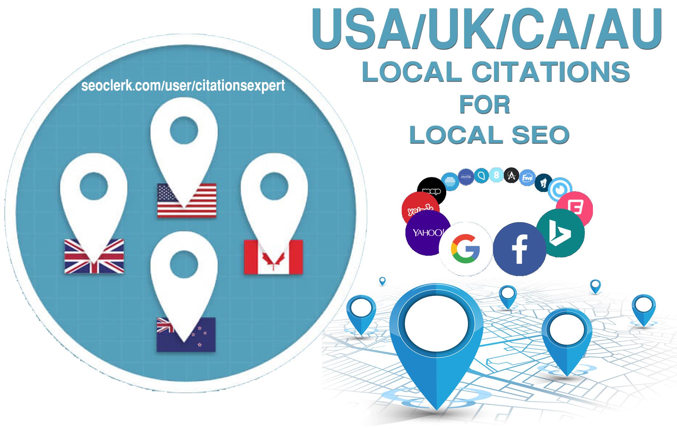 Do Manually TOP 40 Live Local Citations for Australia. Money-Back Guarantee