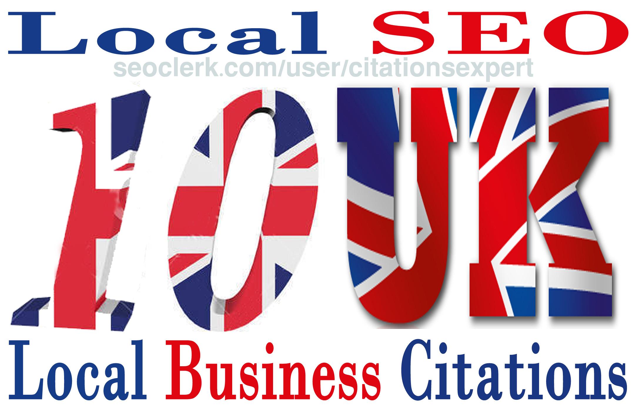 I will Submit manually TOP 10 Live USA/UK/CA/AU Local Citations for Local SEO