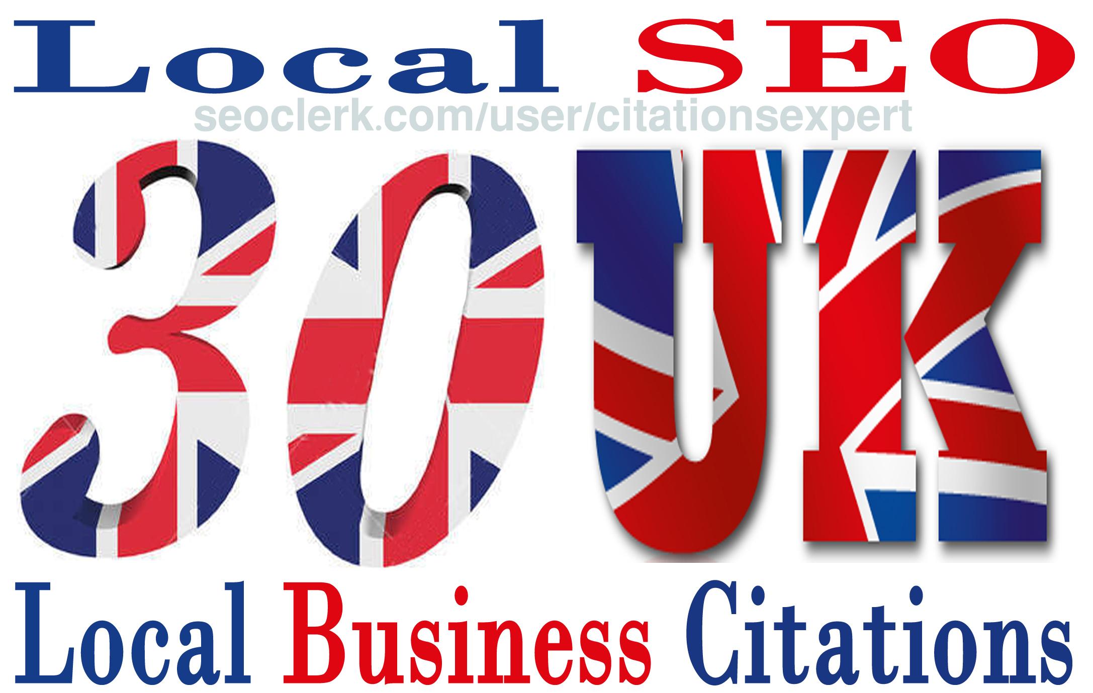 I will do Manually TOP 30 Live USA/UK/CA/AU Local Citations for Local SEO