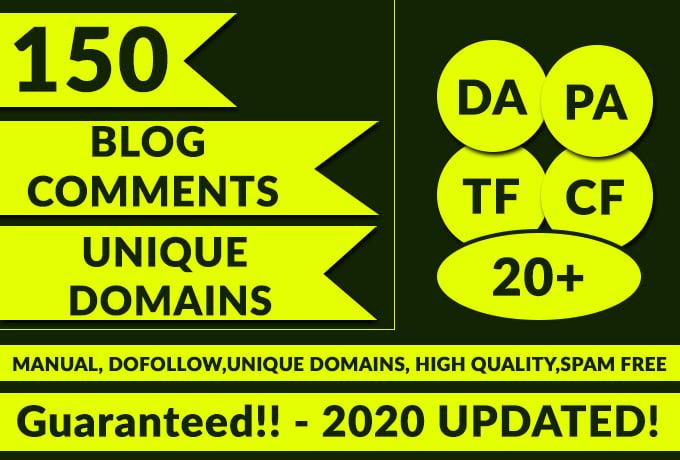 do 150 unique trust flow and citation flow blog comments with high da 