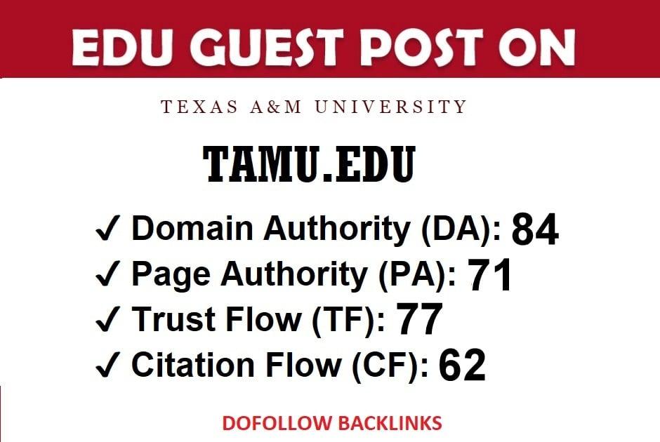 I Will Publish a Guest Post on TAMU EDU DA 84