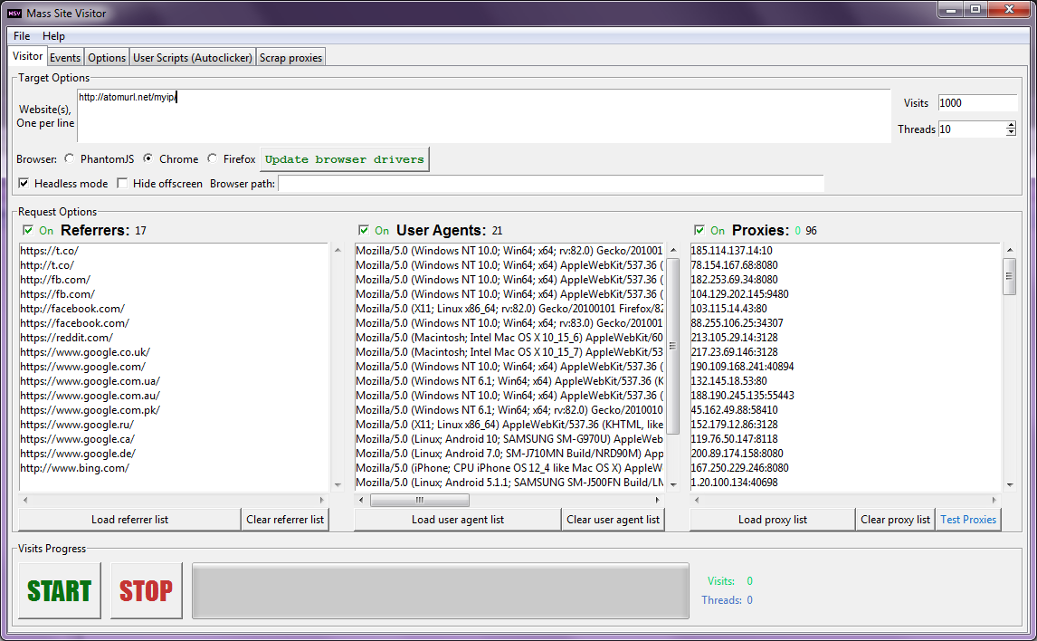 Mass Site Visitor - a Traffic bot