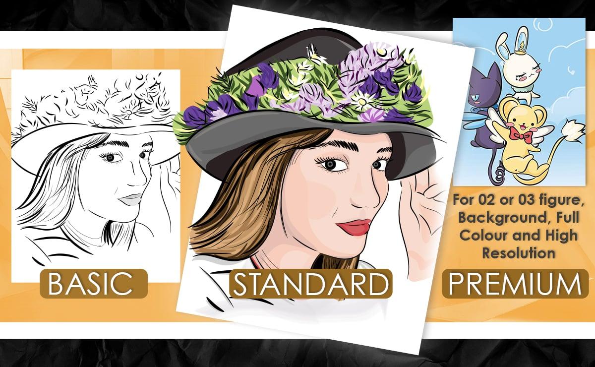 I will draw line art or vector portrait from your photo