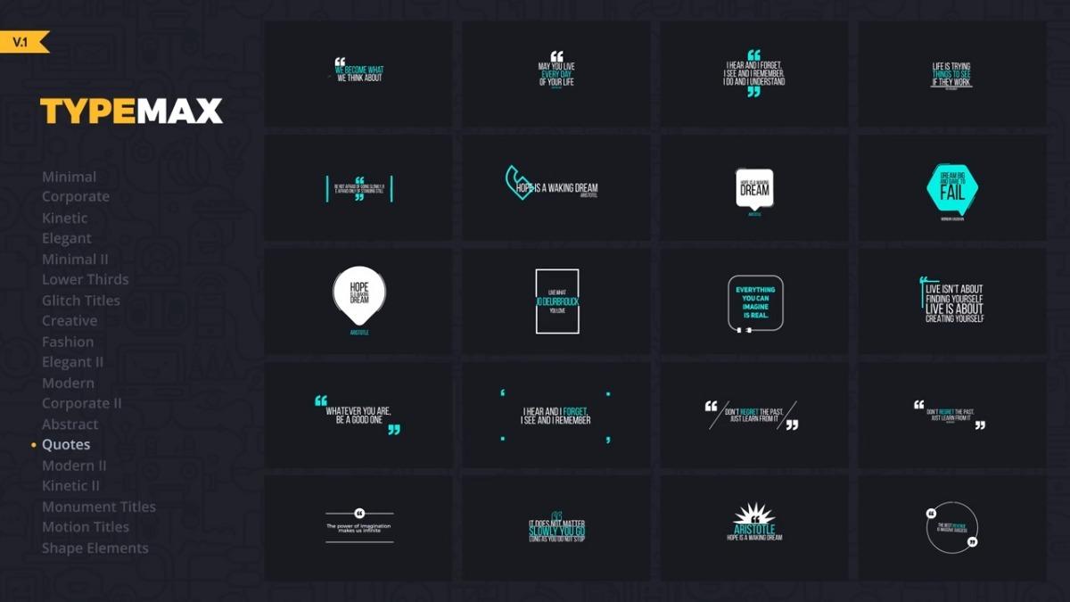 I will send 1000 projects after effects title motion animated