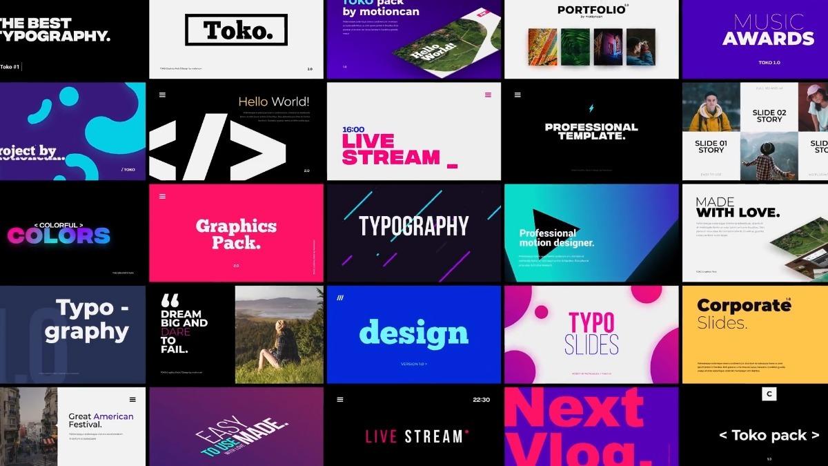 750 Elements Editable Templates After Effects Graphics Pack