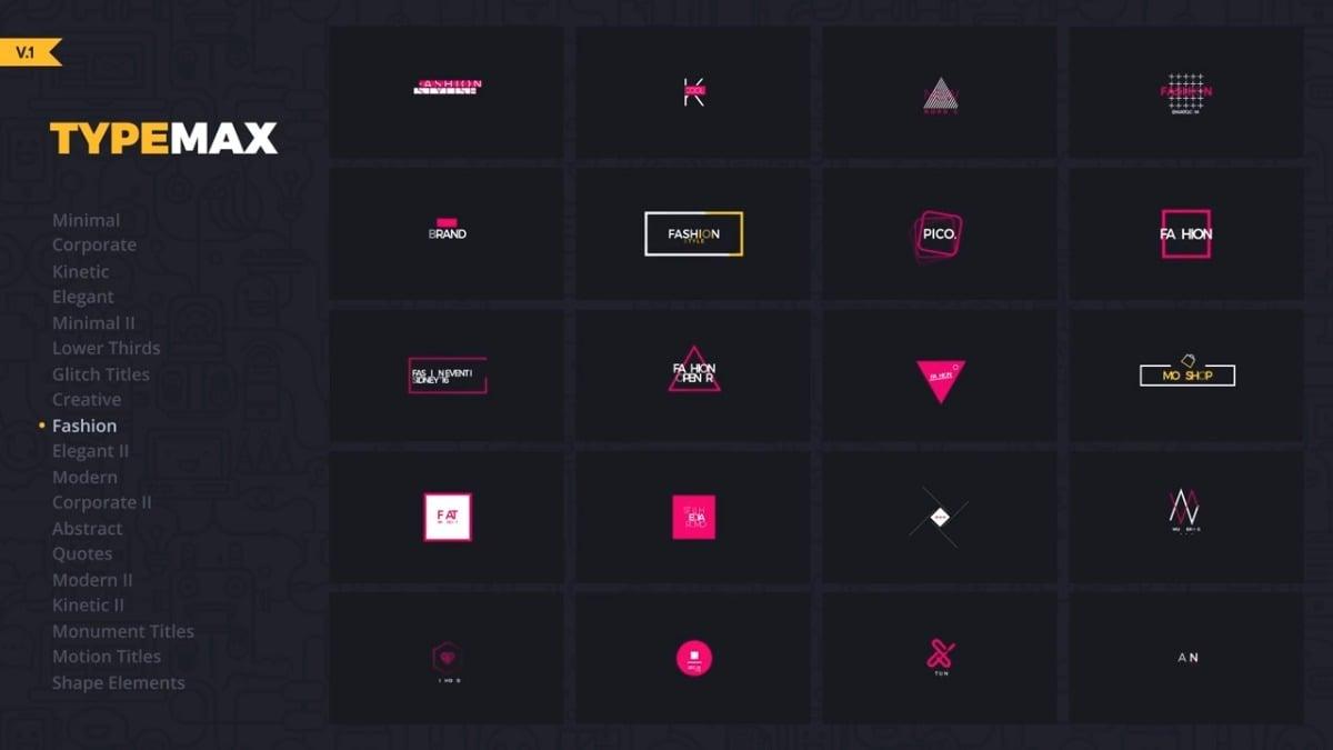 I will send 1000 projects after effects title motion animated