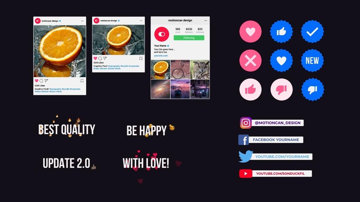 750 Elements Editable Templates After Effects Graphics Pack