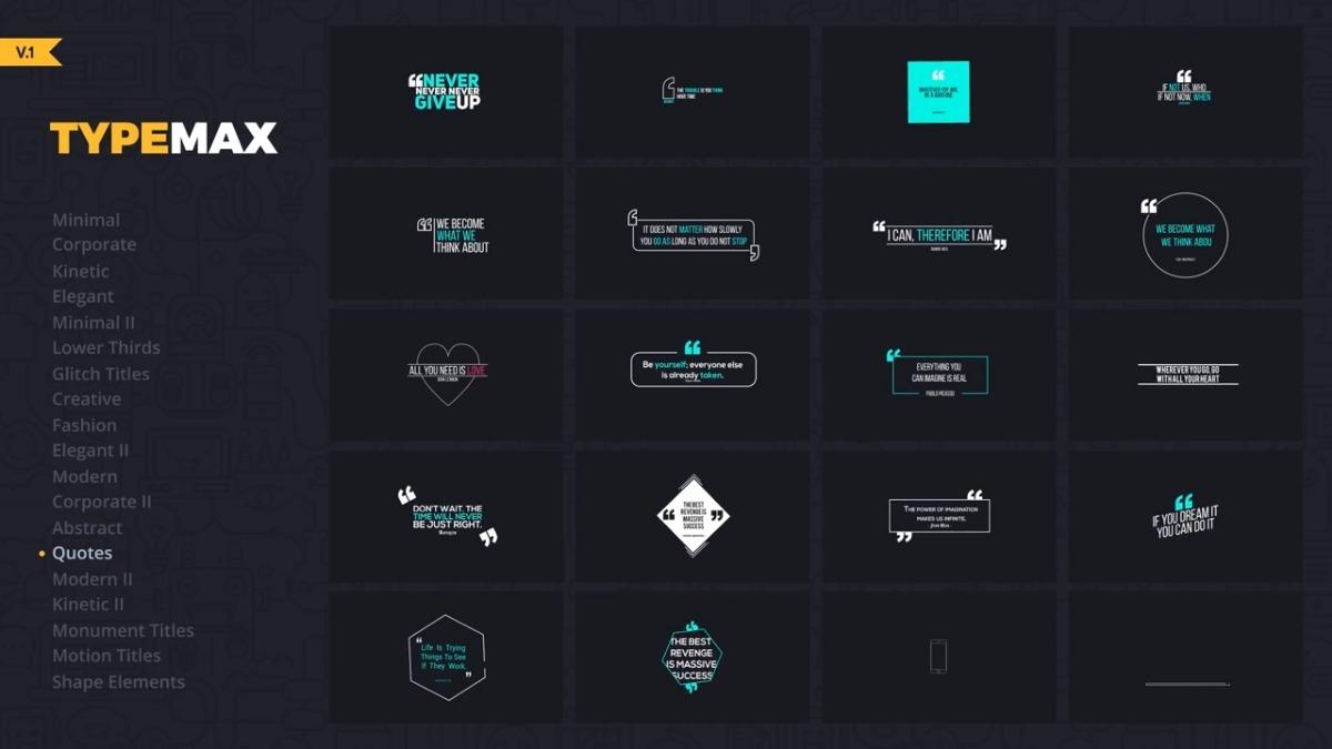 I will send 1000 projects after effects title motion animated