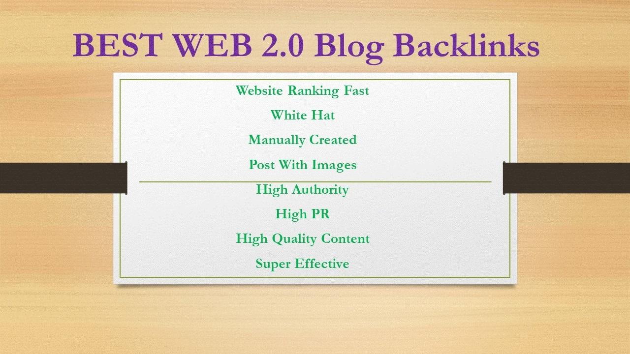 10 Manually High DA Web 2.0 and 500 2nd Tier Backlinks