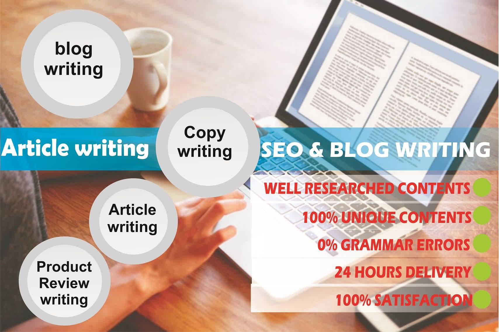 Write 2000+ Words High Quality ARTICLE with SEO Optimize, BLOGs writing or WEBSITE content writing