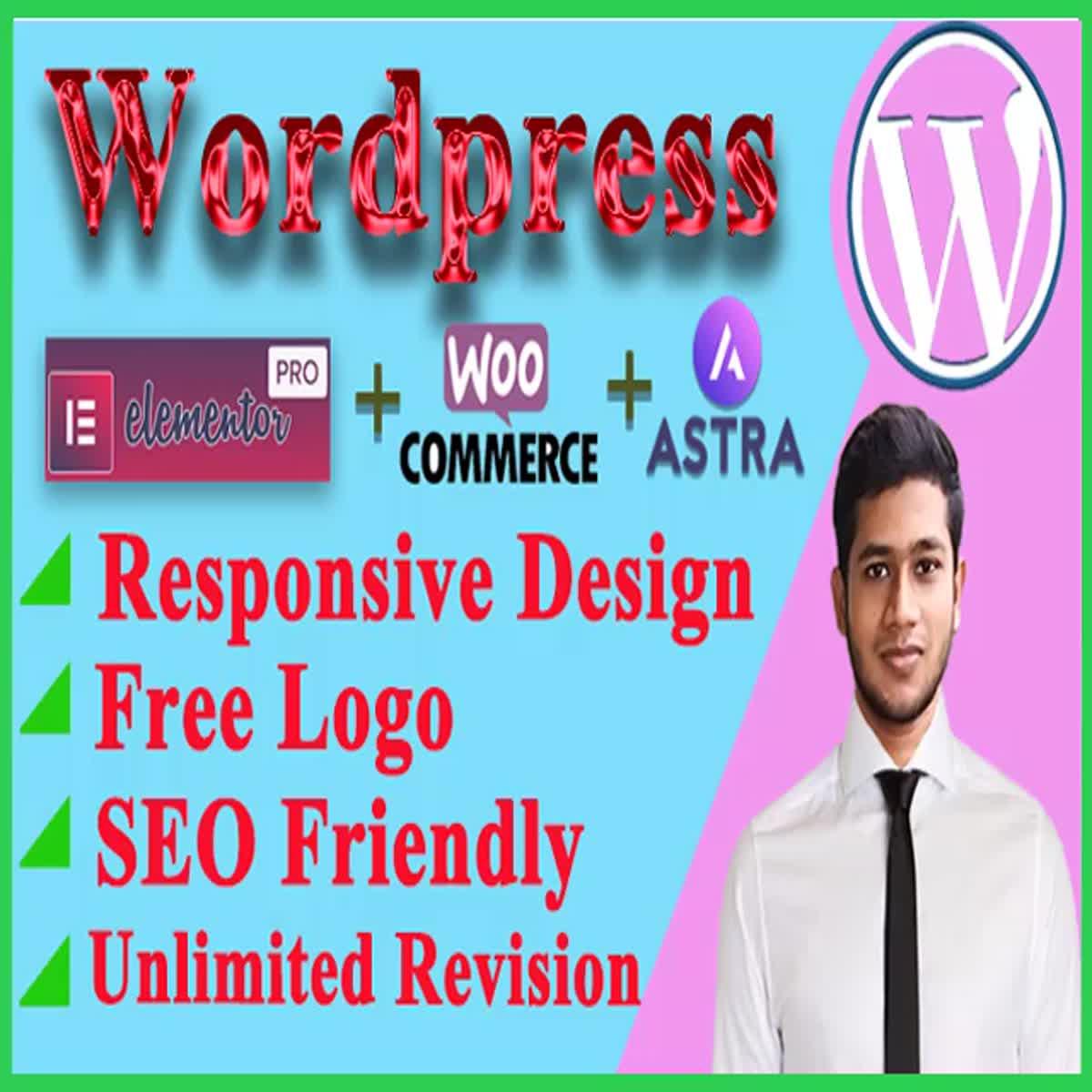 wordpress website design and develop a responsive website or customize website