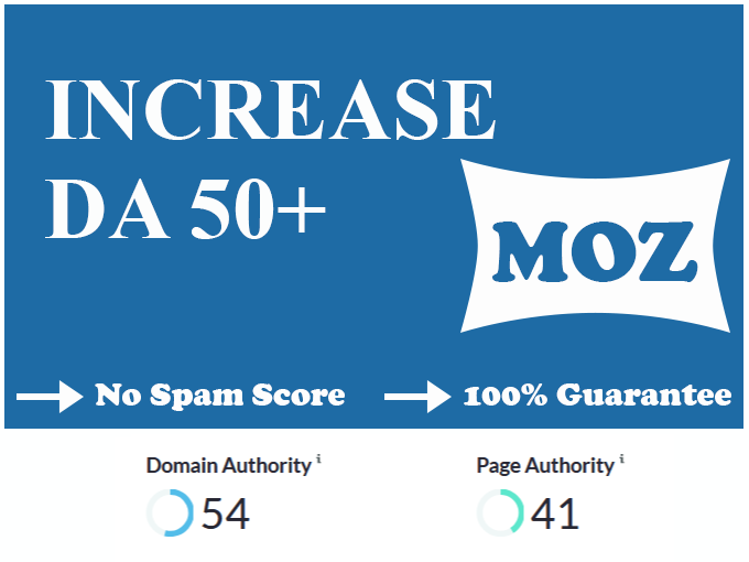 I will increase domain authority da up to 50 in 29 days