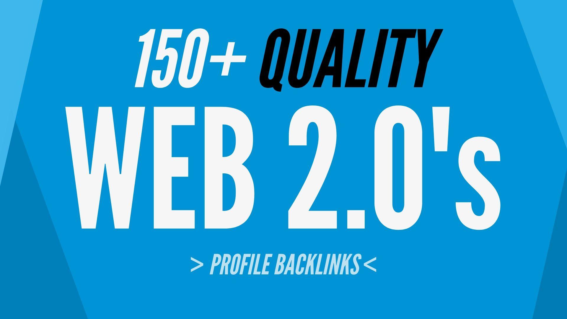 150+ Web 2.0 Profile High Authority Backlinks 