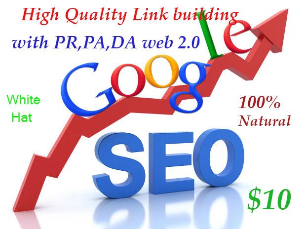 I will do quality backlink with high pr, pa, da sites do follow web 2.0 pbn 
