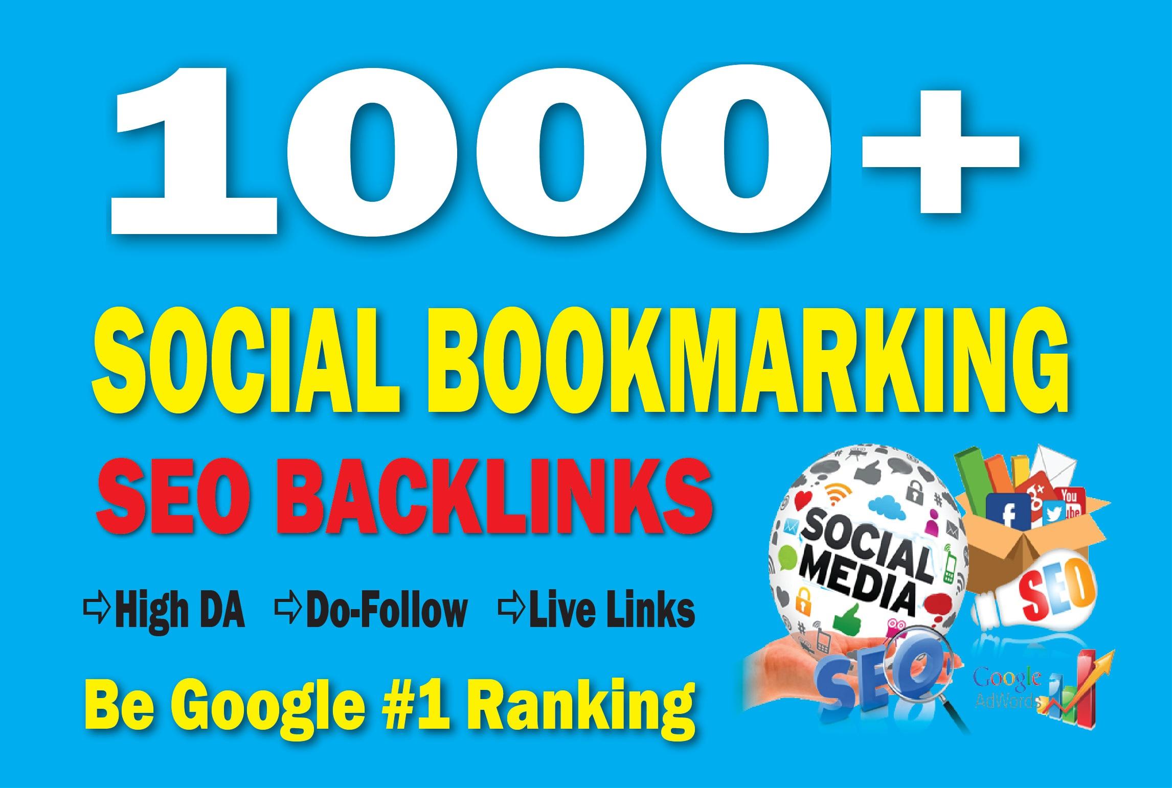 1000 High Domain Authority Social Bookmarking SEO Backlinks to Rank Your Website Google #1