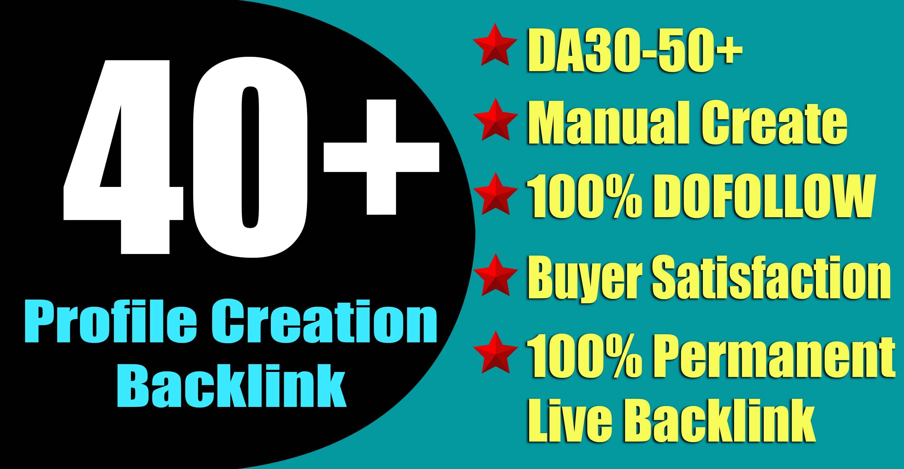 Manual 40+ Profile Creation Backlink with 500 Website Traffic To Rank Your Website
