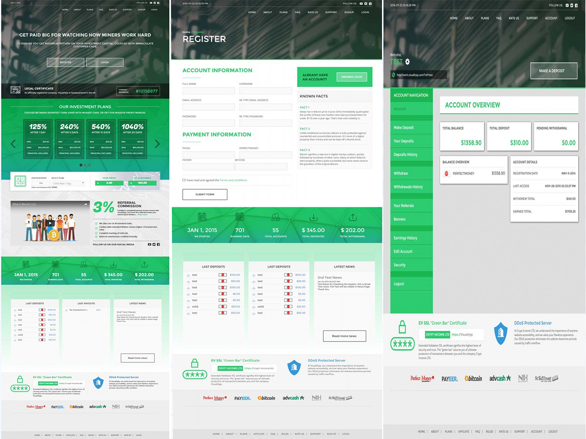 Stuniing Hyip website with GC Hyip manager pro script and Hosting