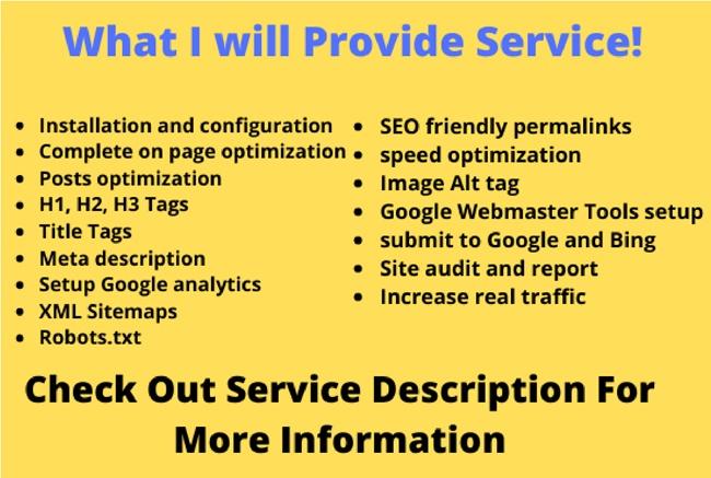 I will do onpage SEO with rankmath plugin to boost ranking