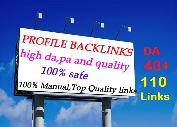 Give You 110 High "DA" Profile Backlinks